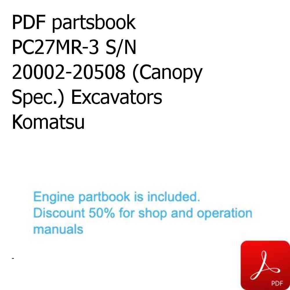 PDF partsbook PC27MR-3 S/N 20002-20508 (Canopy Spec.) Excavators Komatsu
