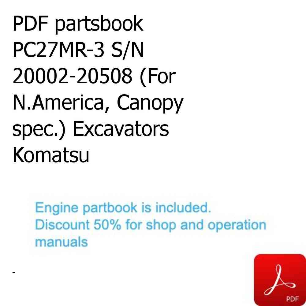 PDF partsbook PC27MR-3 S/N 20002-20508 (For N.America, Canopy spec.) Excavators Komatsu