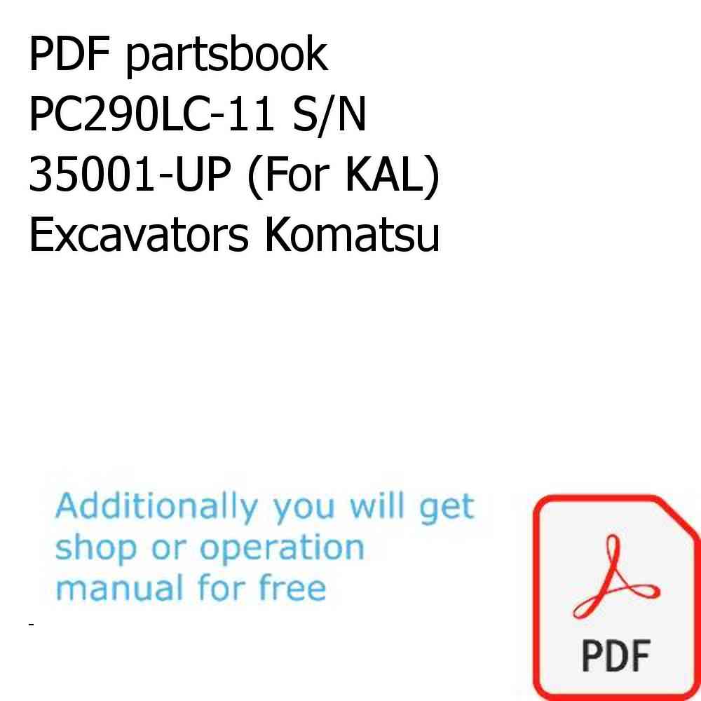 PDF partsbook PC290LC-11 S/N 35001-UP (For KAL) Excavators Komatsu