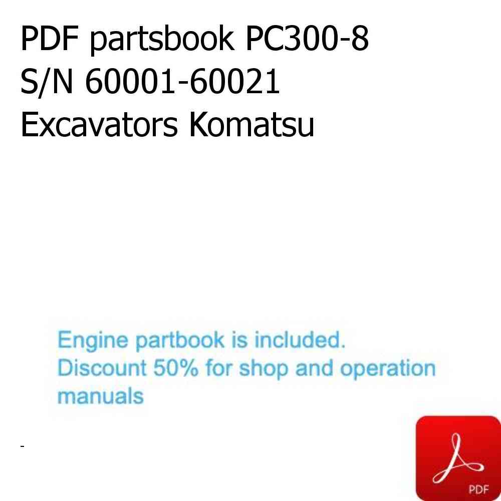 PDF partsbook PC300-8 S/N 60001-60021 Excavators Komatsu