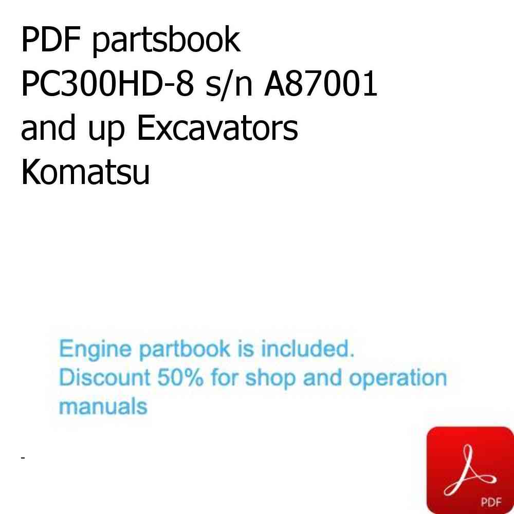 PDF partsbook PC300HD-8 s/n A87001 and up Excavators Komatsu