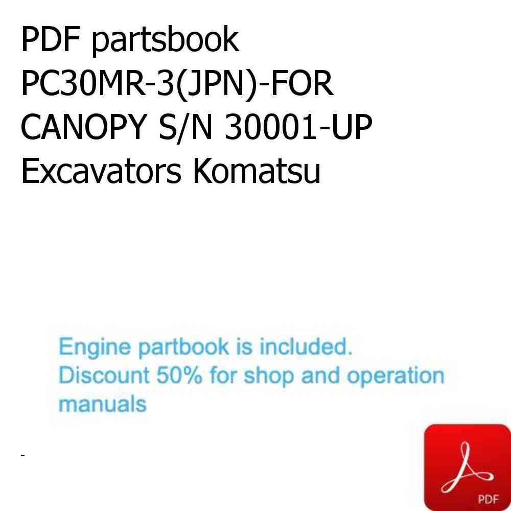 PDF partsbook PC30MR-3(JPN)-FOR CANOPY S/N 30001-UP Excavators Komatsu