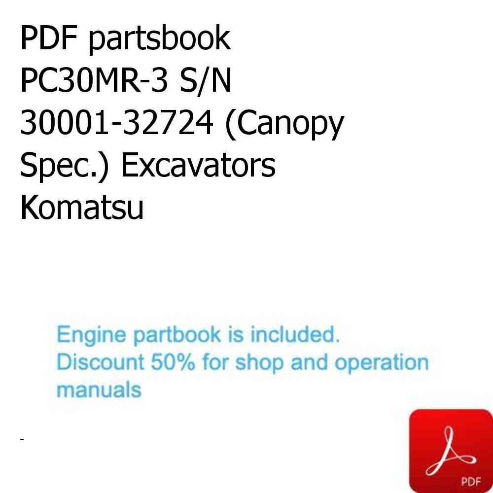 PDF partsbook PC30MR-3 S/N 30001-32724 (Canopy Spec.) Excavators Komatsu