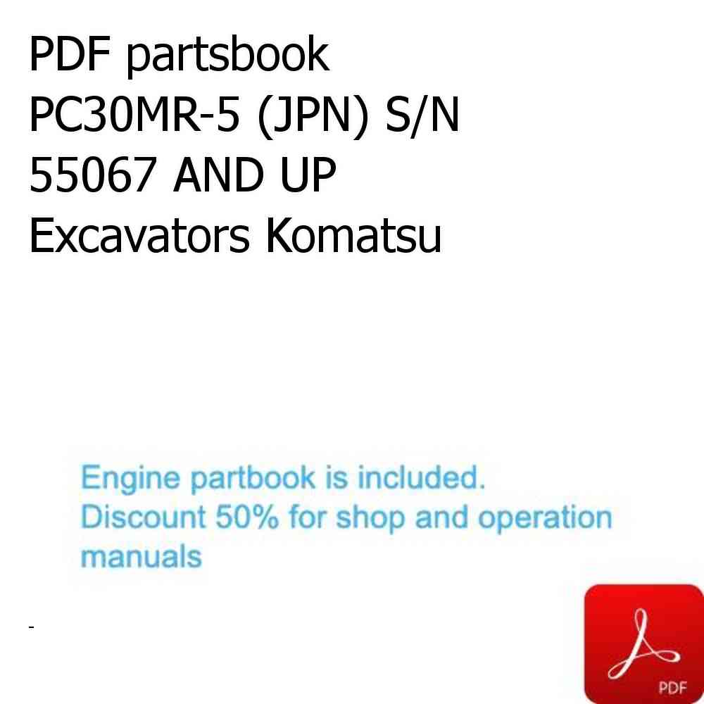 PDF partsbook PC30MR-5 (JPN) S/N 55067 AND UP Excavators Komatsu