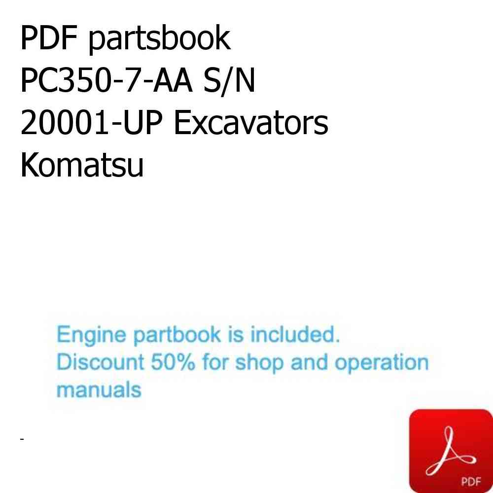 PDF partsbook PC350-7-AA S/N 20001-UP Excavators Komatsu