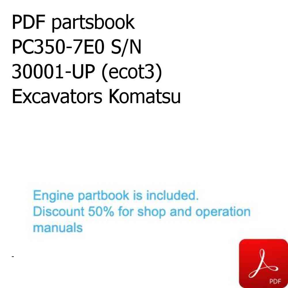 PDF partsbook PC350-7E0 S/N 30001-UP (ecot3) Excavators Komatsu