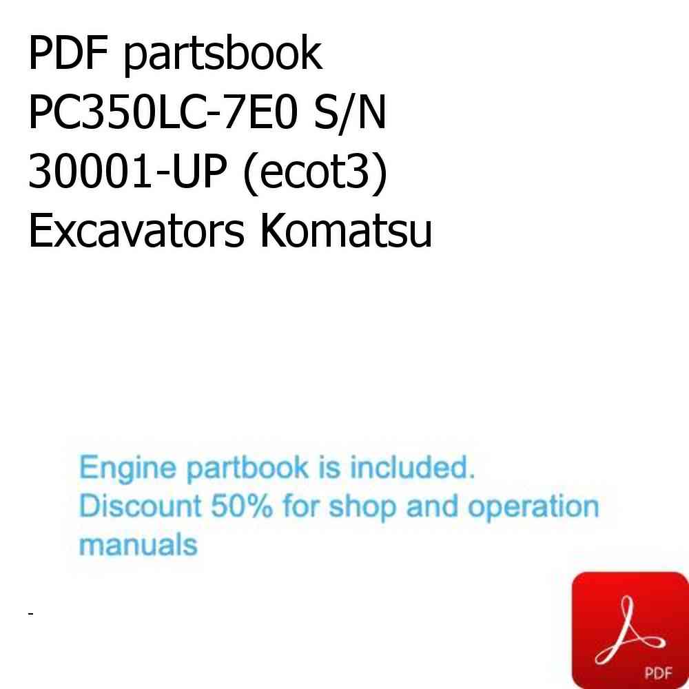 PDF partsbook PC350LC-7E0 S/N 30001-UP (ecot3) Excavators Komatsu