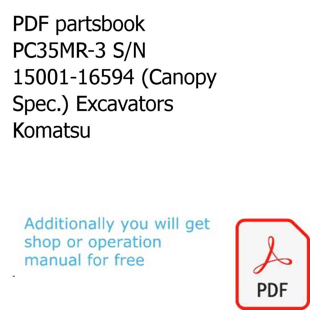 PDF partsbook PC35MR-3 S/N 15001-16594 (Canopy Spec.) Excavators Komatsu