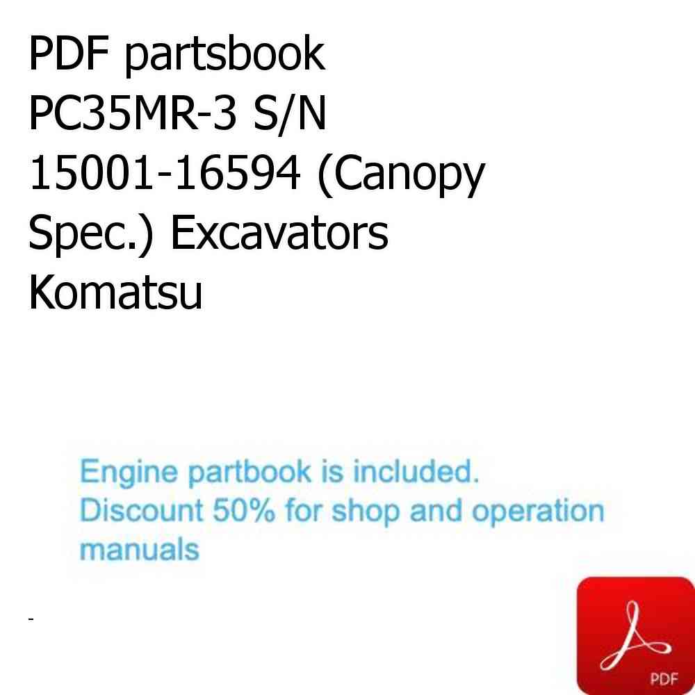 PDF partsbook PC35MR-3 S/N 15001-16594 (Canopy Spec.) Excavators Komatsu