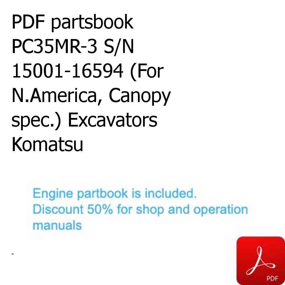 PDF partsbook PC35MR-3 S/N 15001-16594 (For N.America, Canopy spec.) Excavators Komatsu