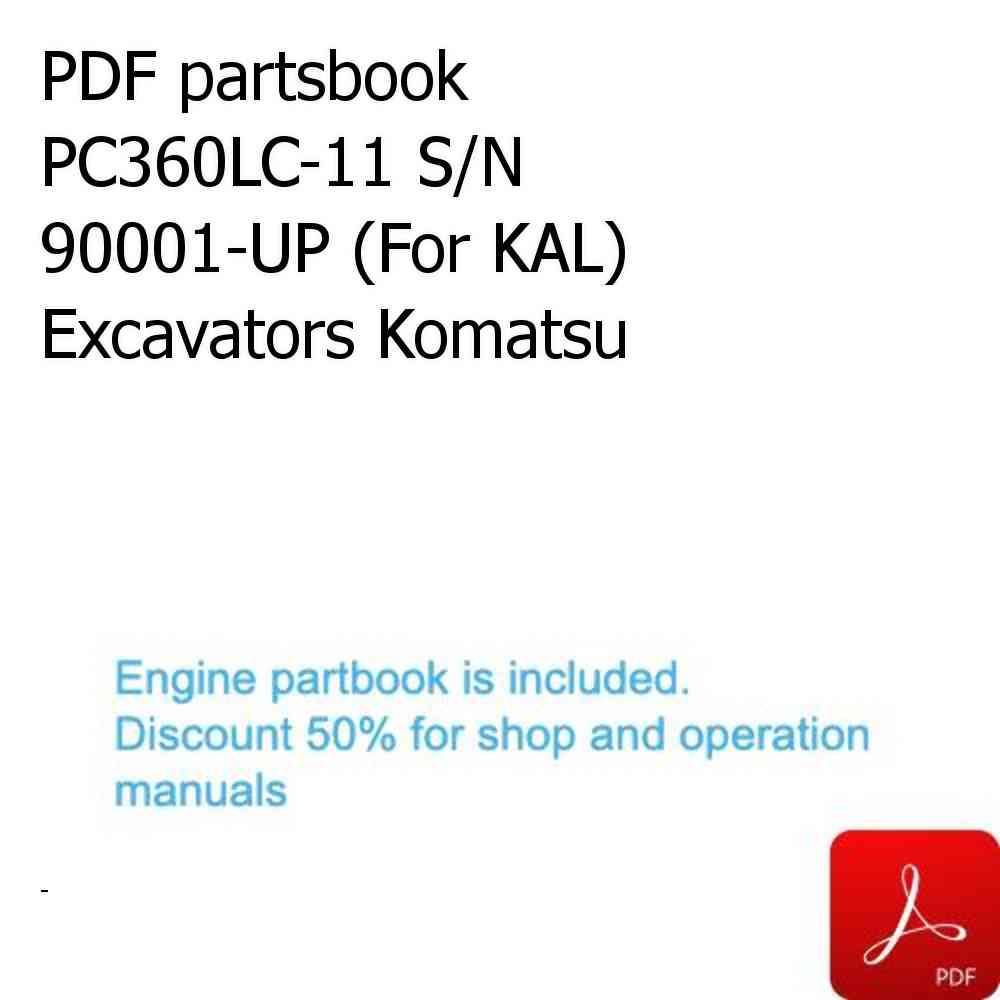 PDF partsbook PC360LC-11 S/N 90001-UP (For KAL) Excavators Komatsu