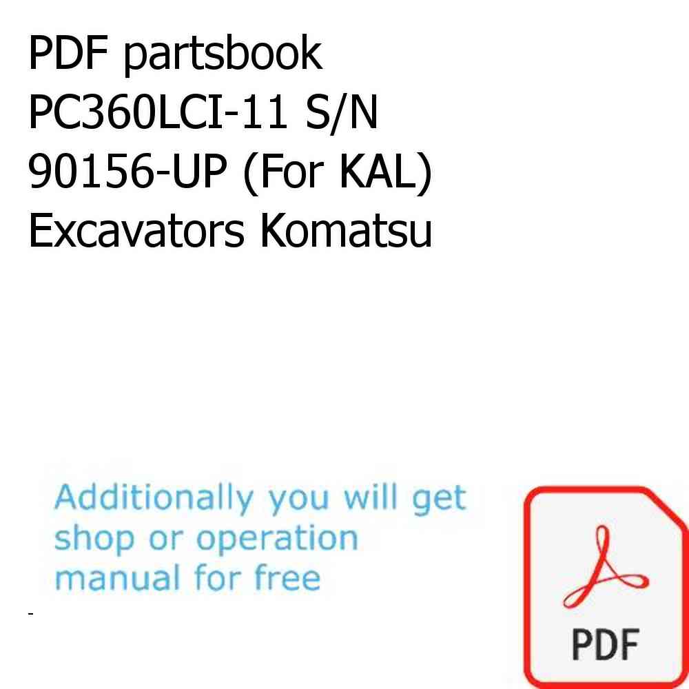 PDF partsbook PC360LCI-11 S/N 90156-UP (For KAL) Excavators Komatsu