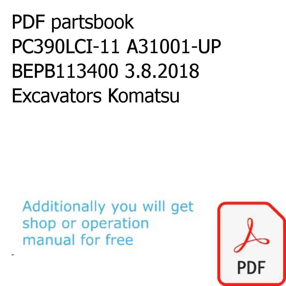 PDF partsbook PC390LCI-11 A31001-UP BEPB113400 3.8.2018 Excavators Komatsu