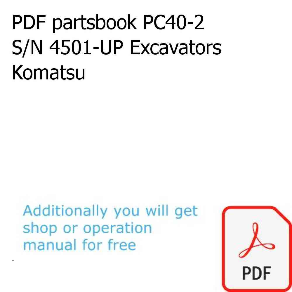PDF partsbook PC40-2 S/N 4501-UP Excavators Komatsu