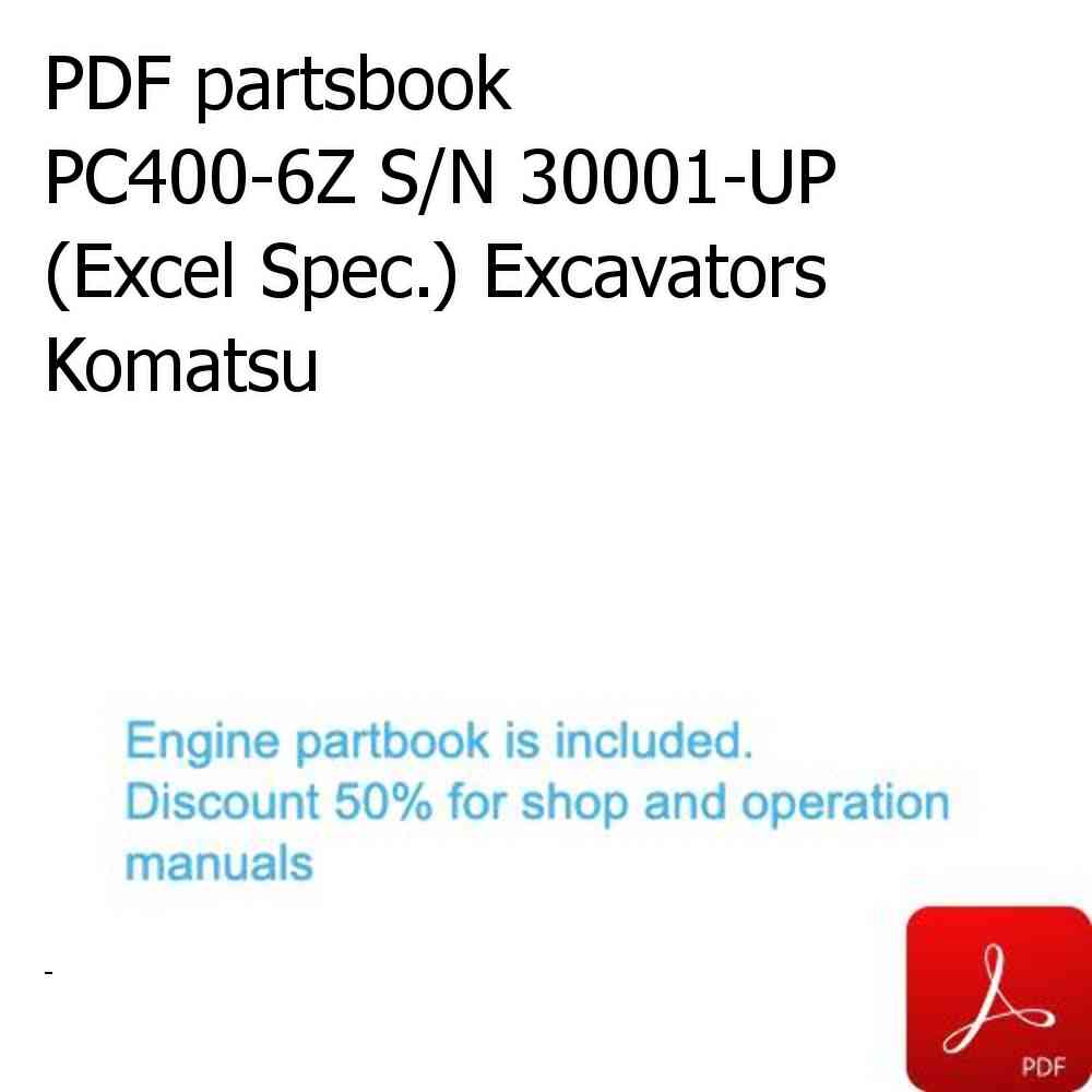 PDF partsbook PC400-6Z S/N 30001-UP (Excel Spec.) Excavators Komatsu