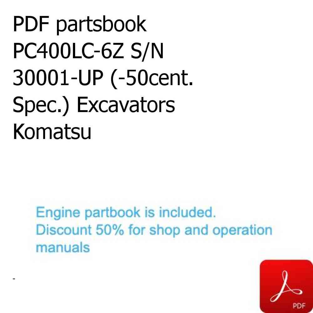 PDF partsbook PC400LC-6Z S/N 30001-UP (-50cent. Spec.) Excavators Komatsu