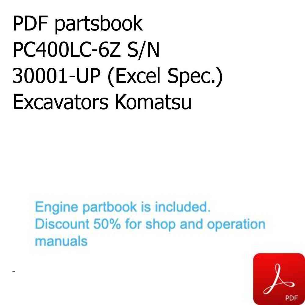 PDF partsbook PC400LC-6Z S/N 30001-UP (Excel Spec.) Excavators Komatsu