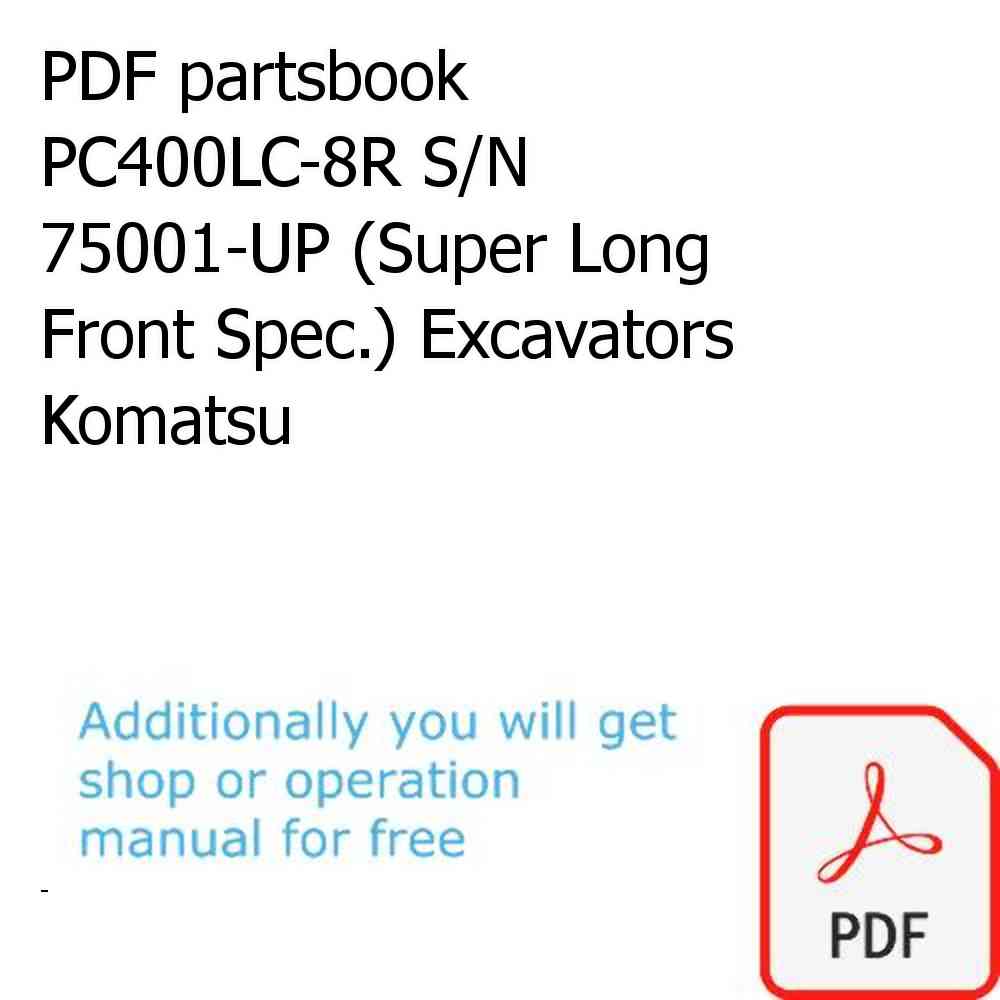PDF partsbook PC400LC-8R S/N 75001-UP (Super Long Front Spec.) Excavators Komatsu
