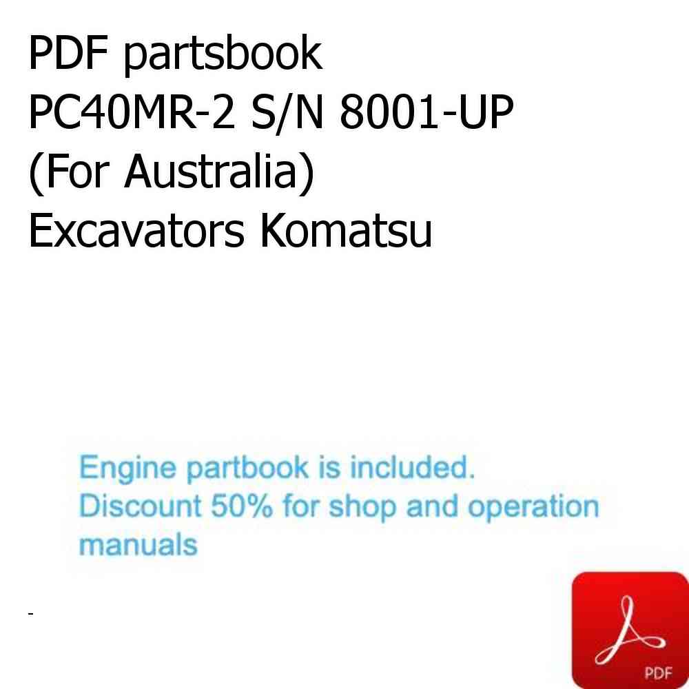 PDF partsbook PC40MR-2 S/N 8001-UP (For Australia) Excavators Komatsu