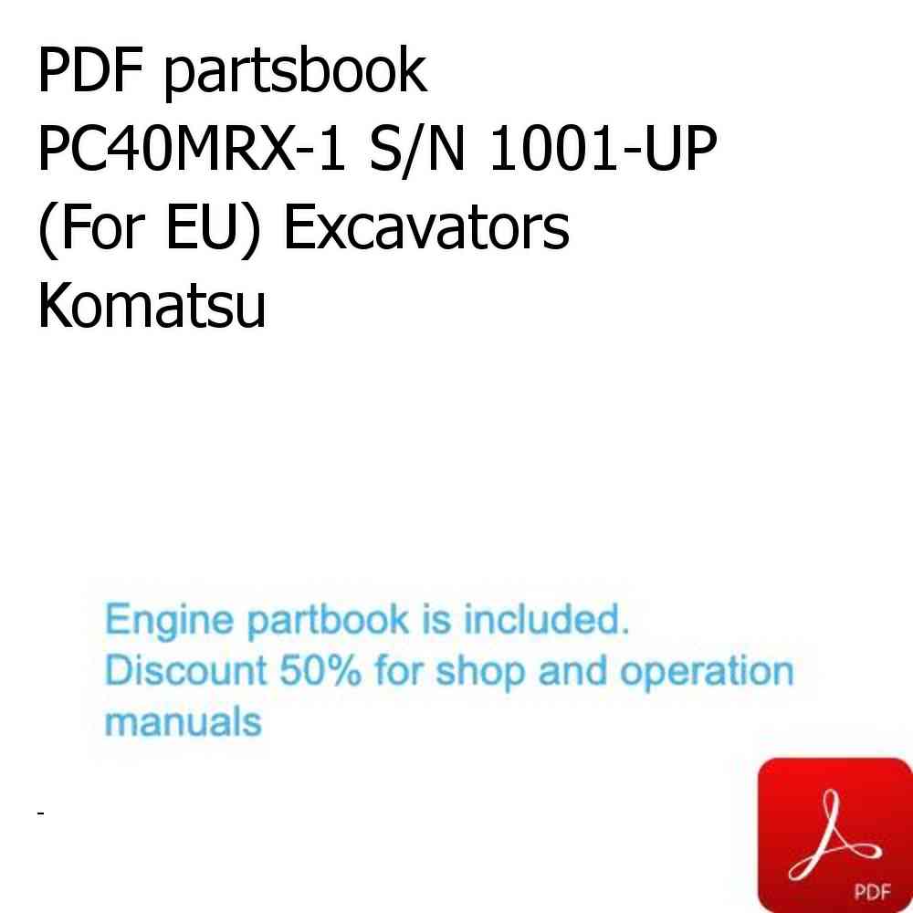 PDF partsbook PC40MRX-1 S/N 1001-UP (For EU) Excavators Komatsu