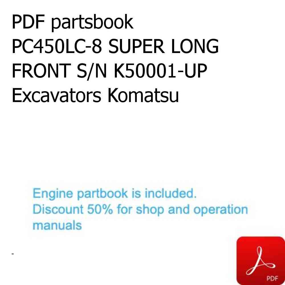 PDF partsbook PC450LC-8 SUPER LONG FRONT S/N K50001-UP Excavators Komatsu