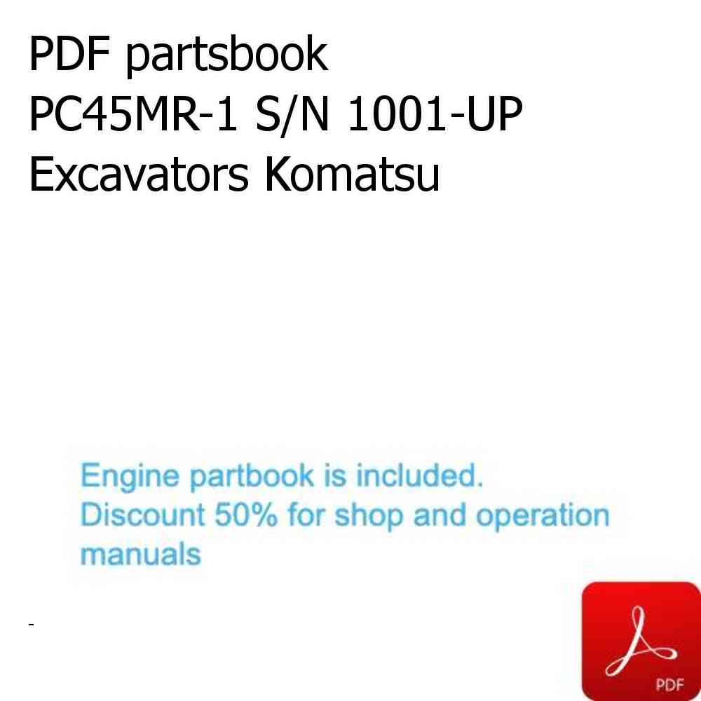 PDF partsbook PC45MR-1 S/N 1001-UP Excavators Komatsu