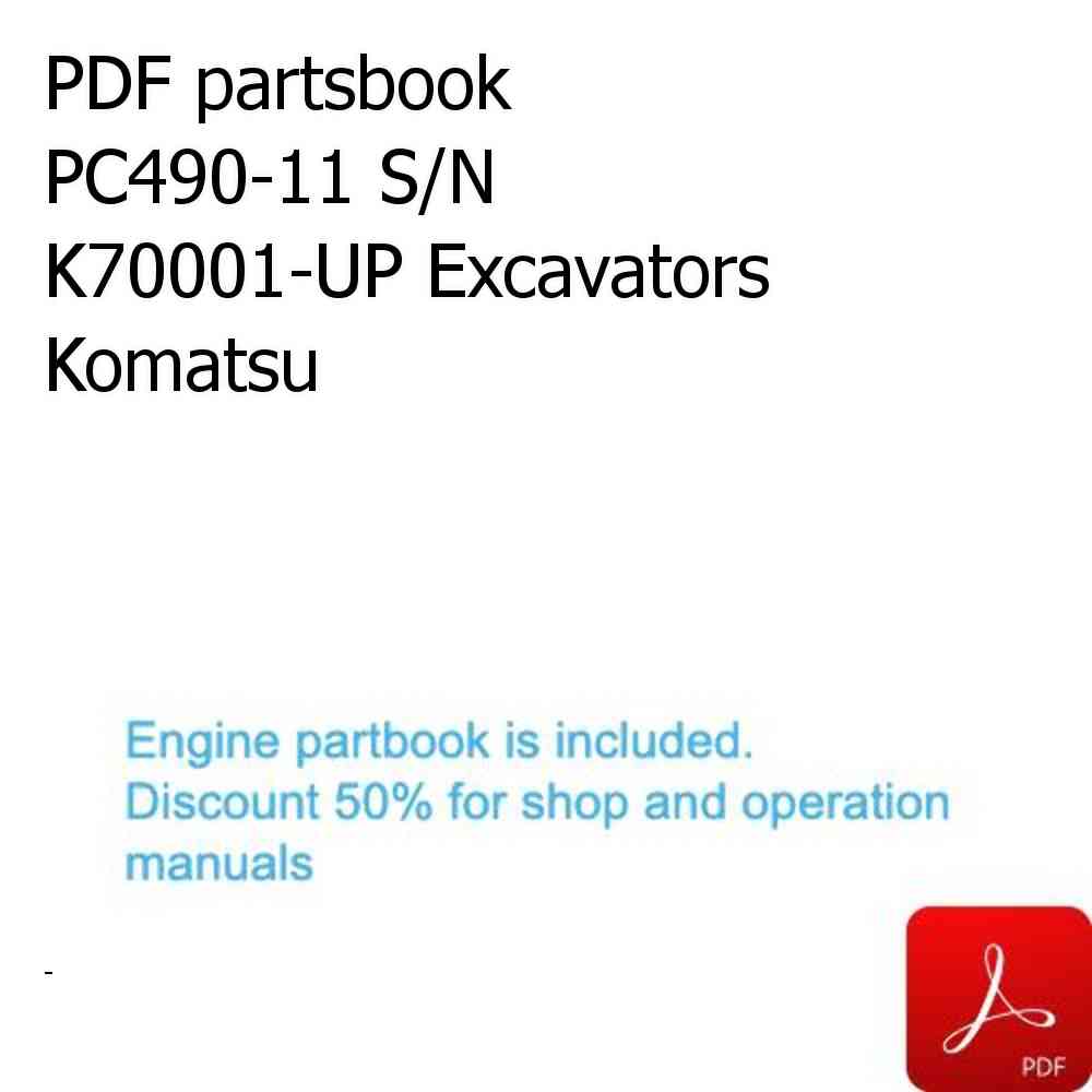 PDF partsbook PC490-11 S/N K70001-UP Excavators Komatsu