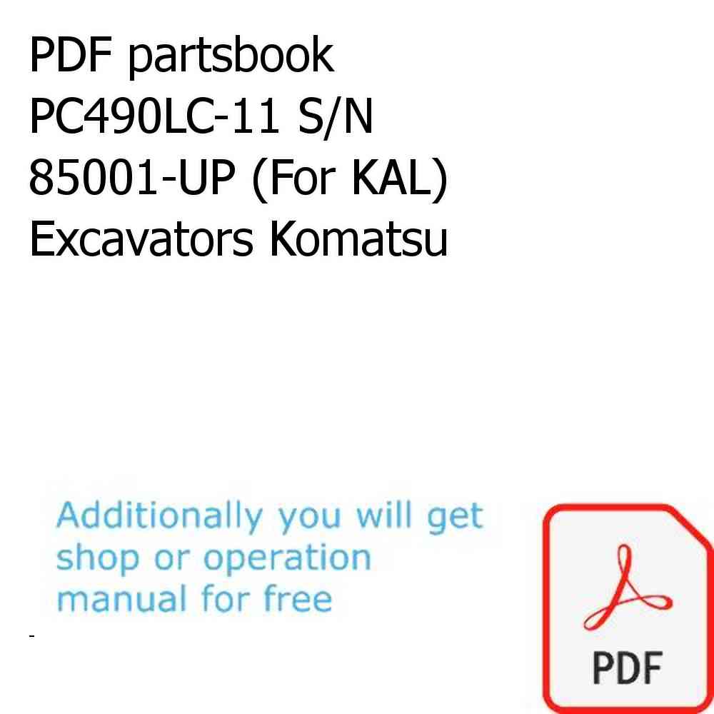 PDF partsbook PC490LC-11 S/N 85001-UP (For KAL) Excavators Komatsu