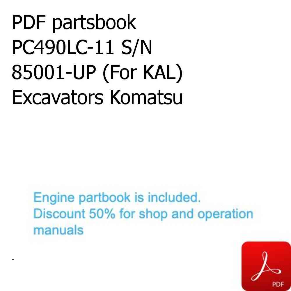 PDF partsbook PC490LC-11 S/N 85001-UP (For KAL) Excavators Komatsu