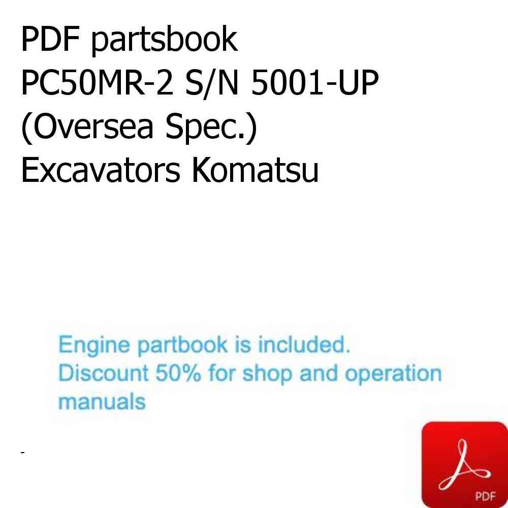 PDF partsbook PC50MR-2 S/N 5001-UP (Oversea Spec.) Excavators Komatsu