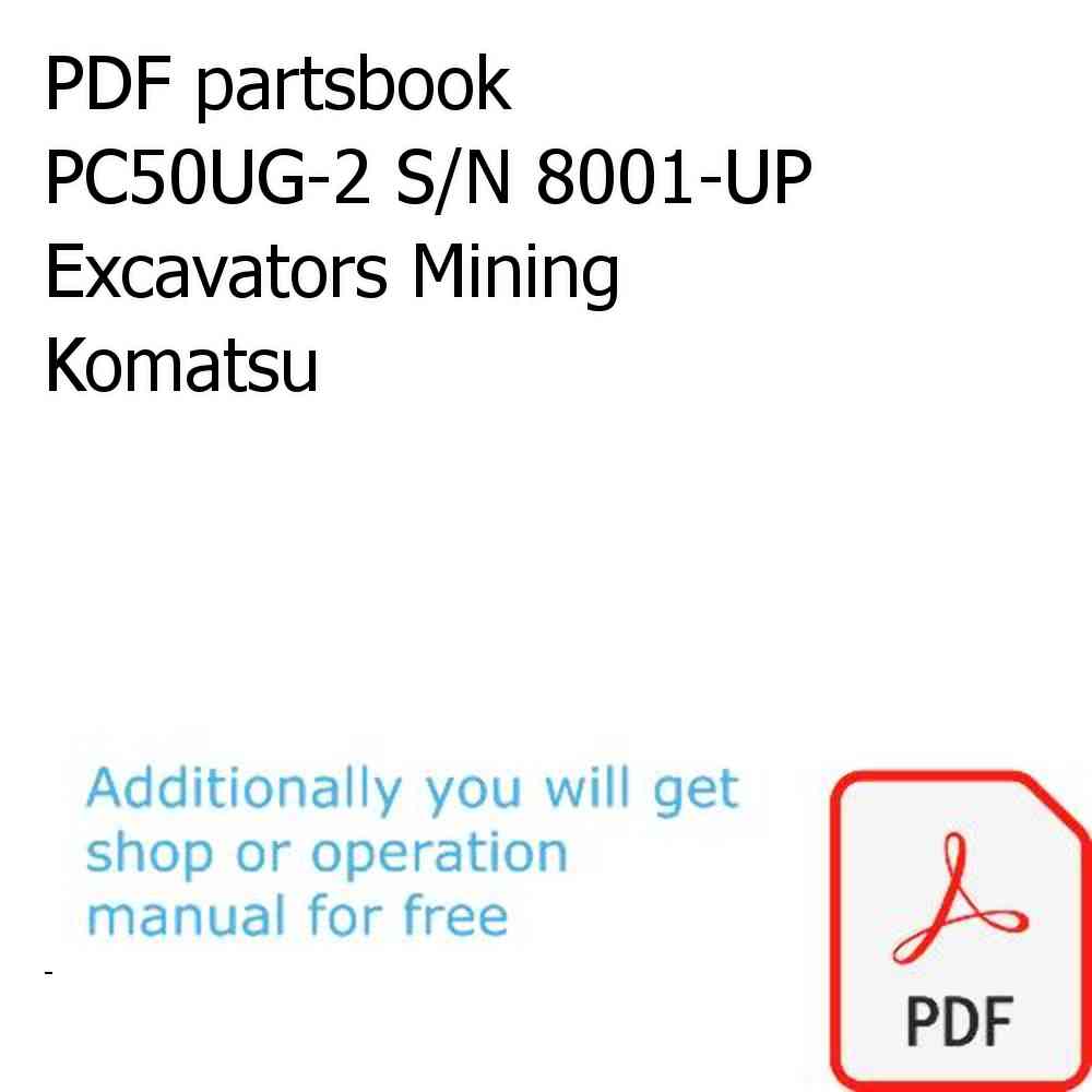 PDF partsbook PC50UG-2 S/N 8001-UP Excavators Mining Komatsu