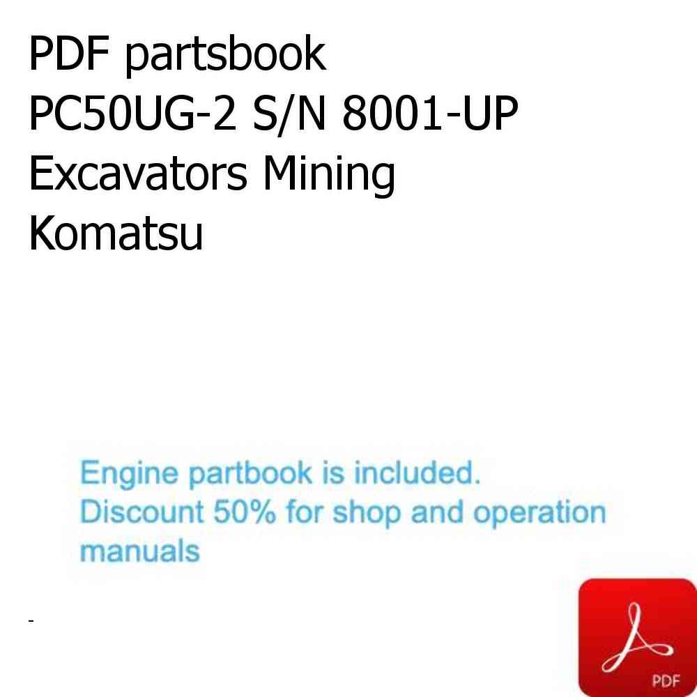 PDF partsbook PC50UG-2 S/N 8001-UP Excavators Mining Komatsu