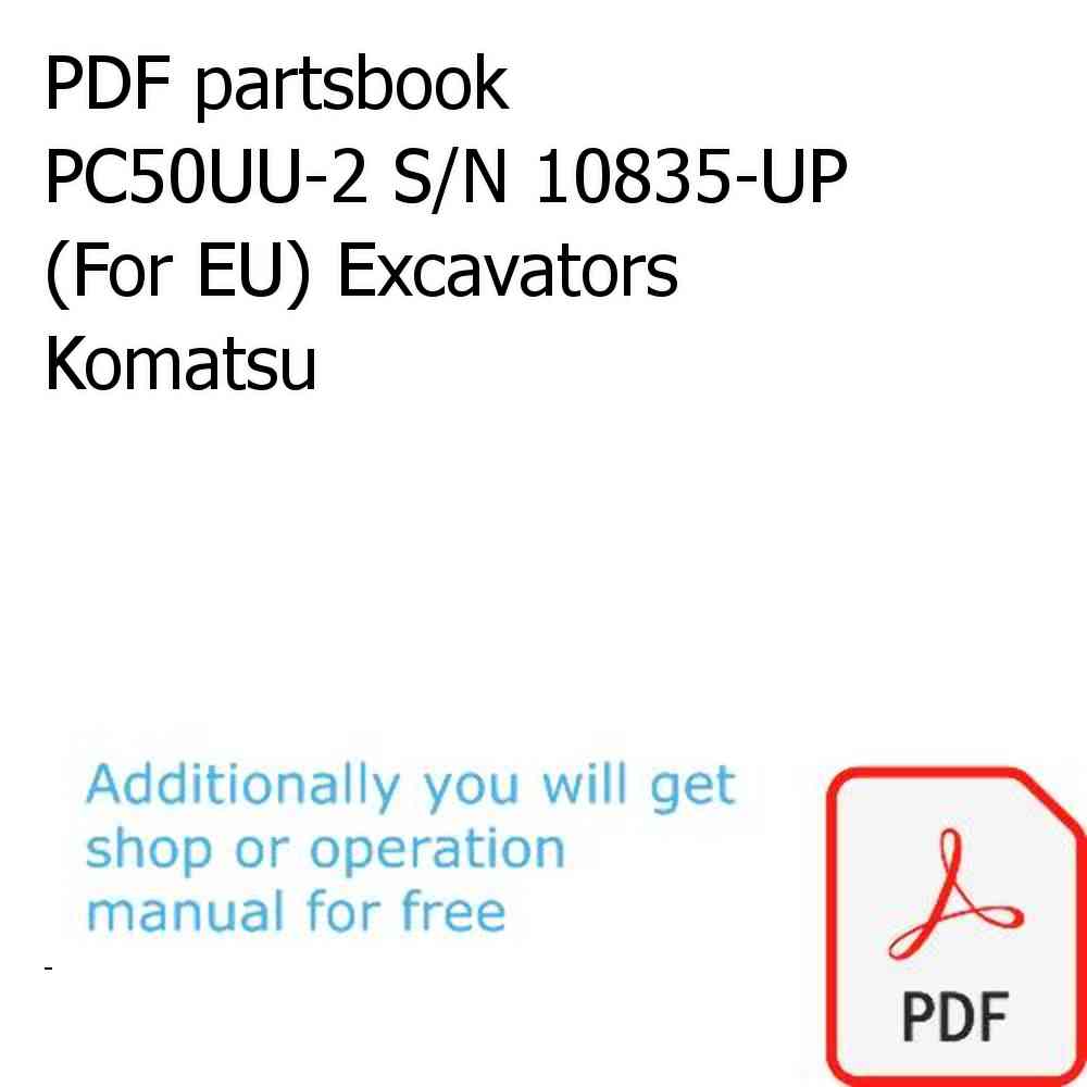 PDF partsbook PC50UU-2 S/N 10835-UP (For EU) Excavators Komatsu