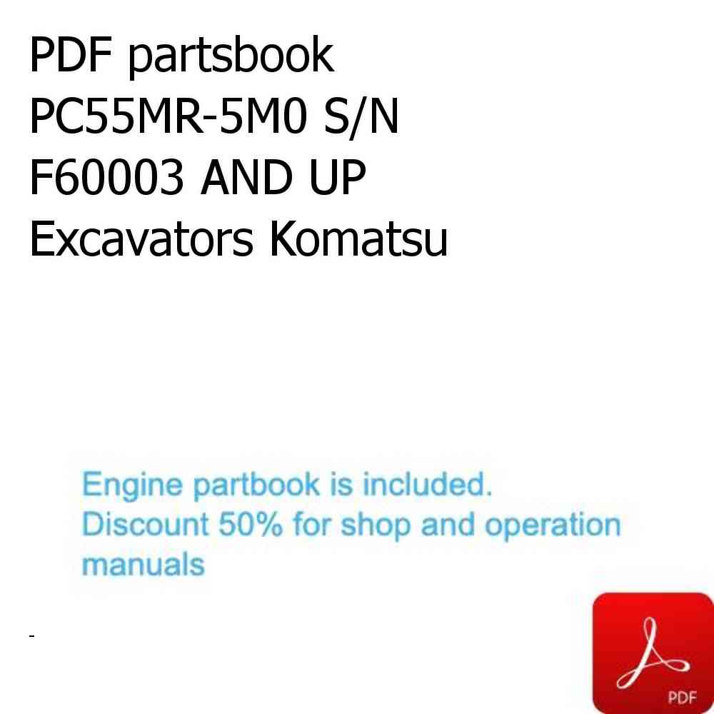 PDF partsbook PC55MR-5M0 S/N F60003 AND UP Excavators Komatsu