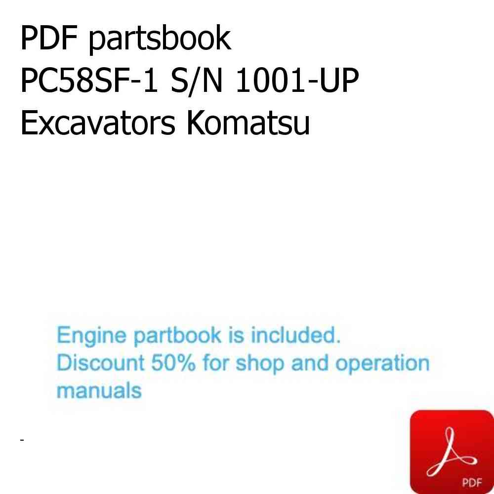 PDF partsbook PC58SF-1 S/N 1001-UP Excavators Komatsu