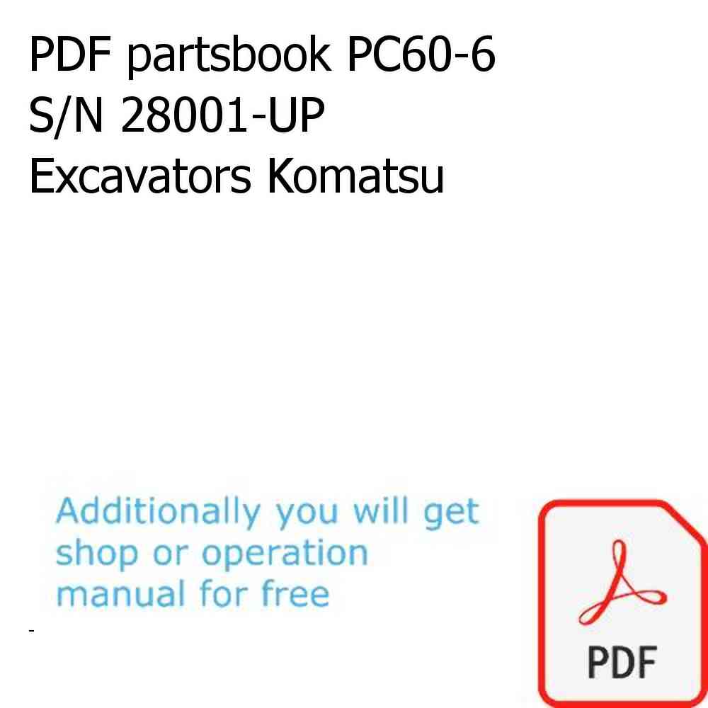 PDF partsbook PC60-6 S/N 28001-UP Excavators Komatsu
