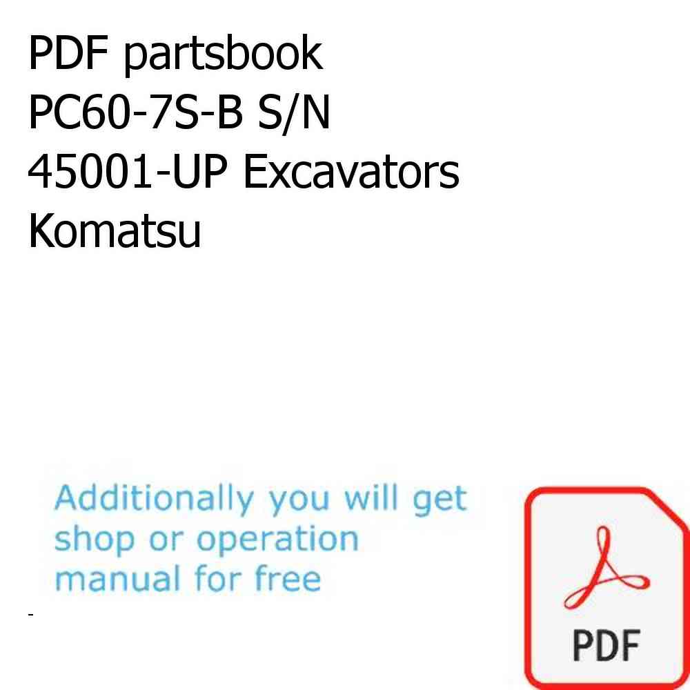 PDF partsbook PC60-7S-B S/N 45001-UP Excavators Komatsu