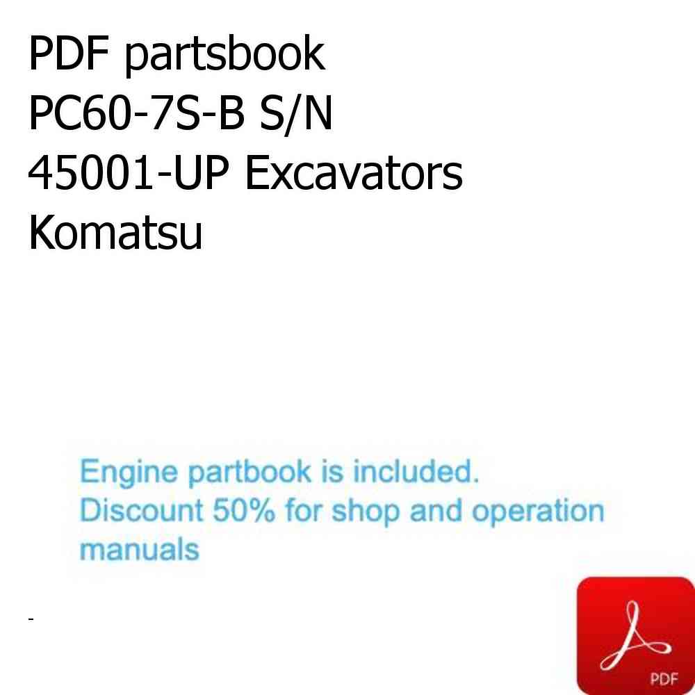 PDF partsbook PC60-7S-B S/N 45001-UP Excavators Komatsu