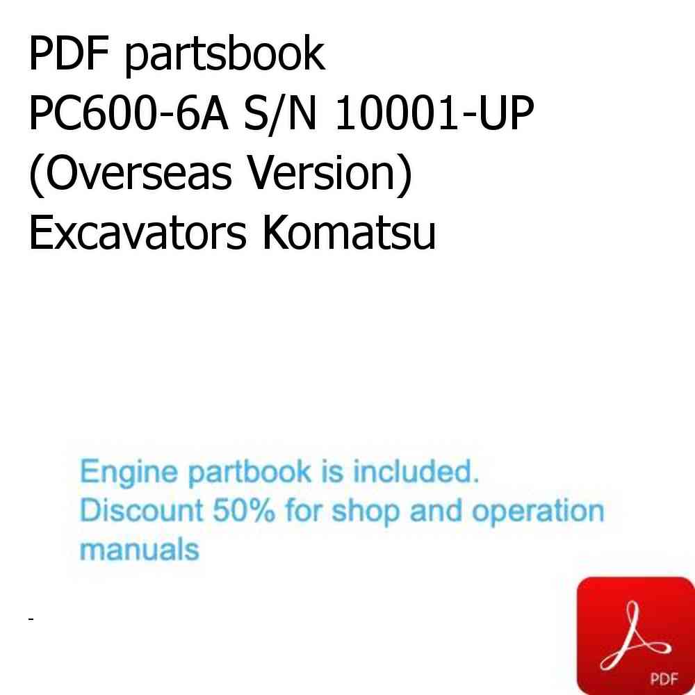 PDF partsbook PC600-6A S/N 10001-UP (Overseas Version) Excavators Komatsu