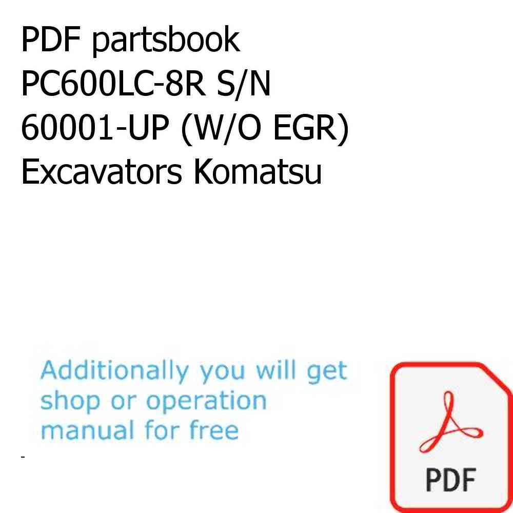 PDF partsbook PC600LC-8R S/N 60001-UP (W/O EGR) Excavators Komatsu