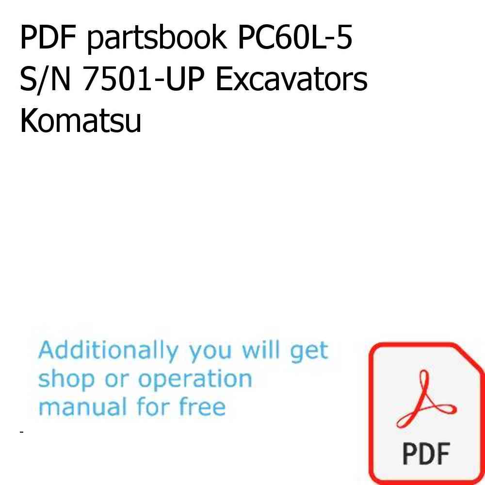 PDF partsbook PC60L-5 S/N 7501-UP Excavators Komatsu