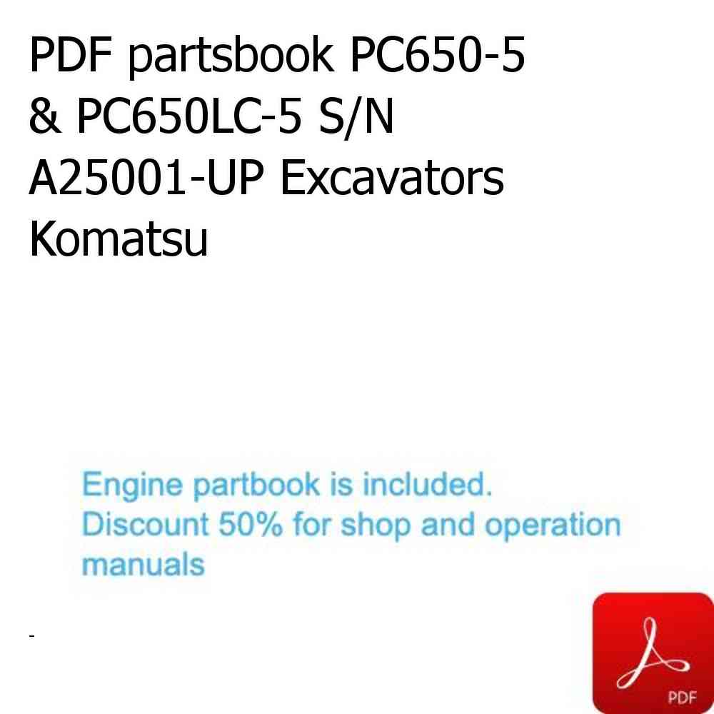 PDF partsbook PC650-5 & PC650LC-5 S/N A25001-UP Excavators Komatsu