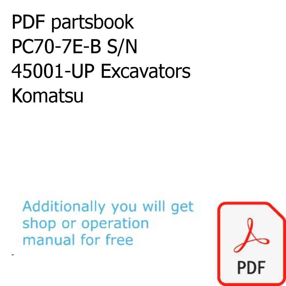 PDF partsbook PC70-7E-B S/N 45001-UP Excavators Komatsu
