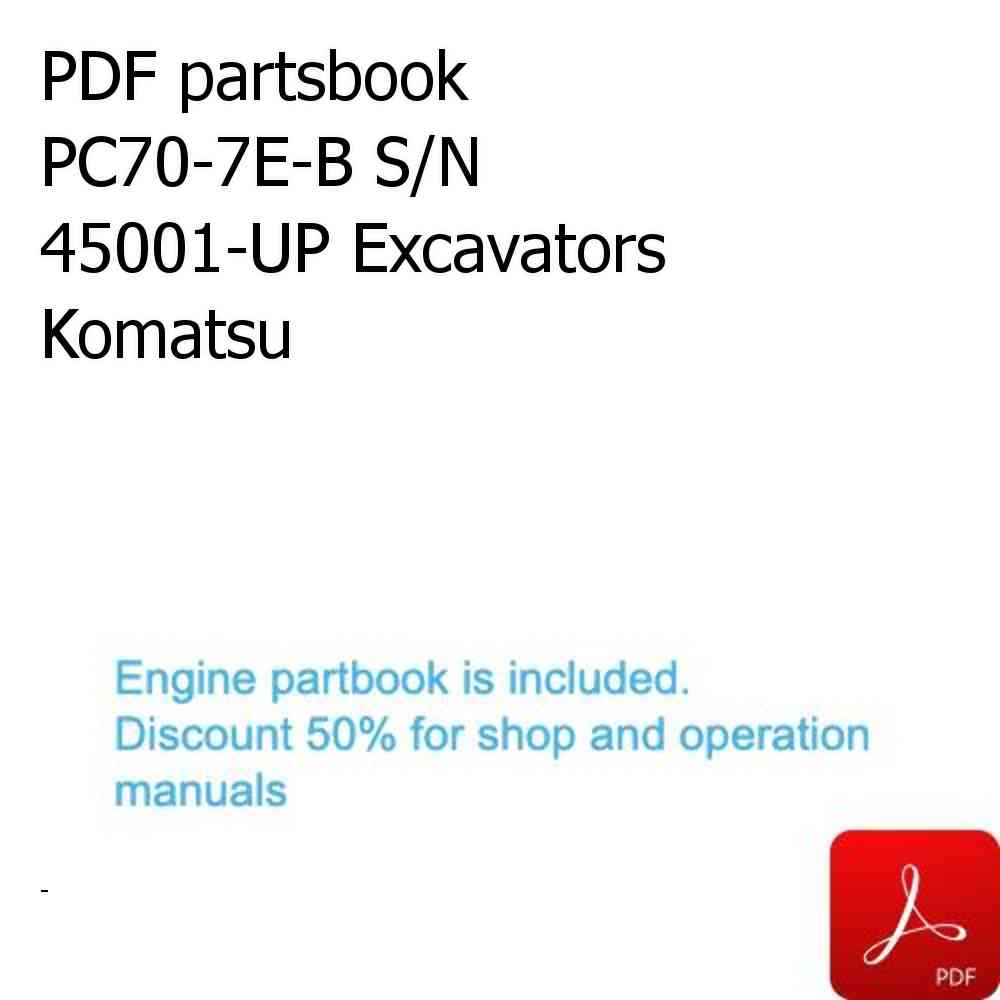 PDF partsbook PC70-7E-B S/N 45001-UP Excavators Komatsu