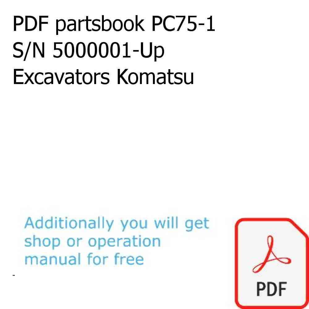 PDF partsbook PC75-1 S/N 5000001-Up Excavators Komatsu