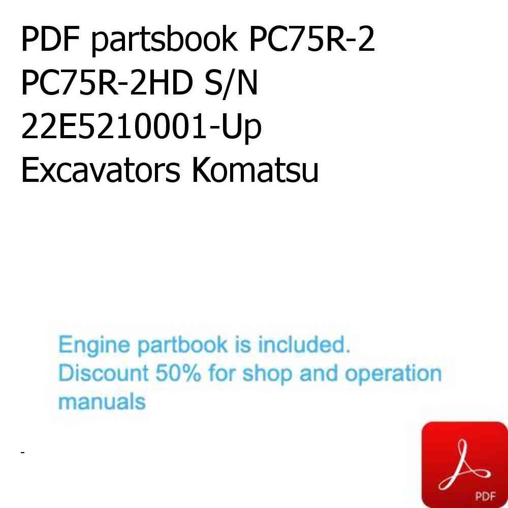 PDF partsbook PC75R-2 PC75R-2HD S/N 22E5210001-Up Excavators Komatsu
