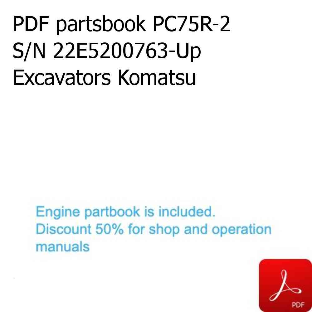 PDF partsbook PC75R-2 S/N 22E5200763-Up Excavators Komatsu