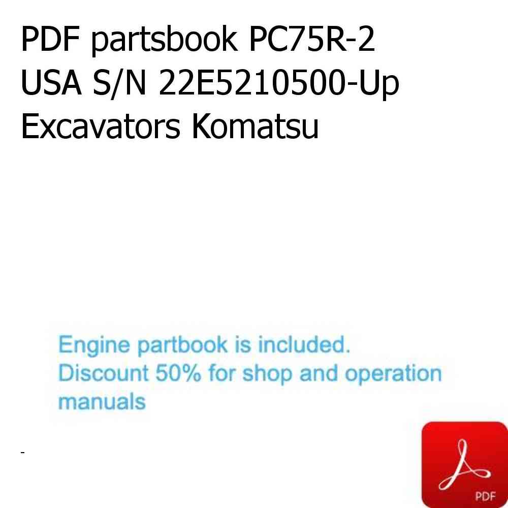 PDF partsbook PC75R-2 USA S/N 22E5210500-Up Excavators Komatsu