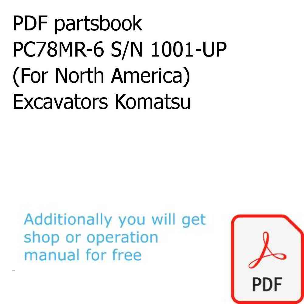 PDF partsbook PC78MR-6 S/N 1001-UP (For North America) Excavators Komatsu