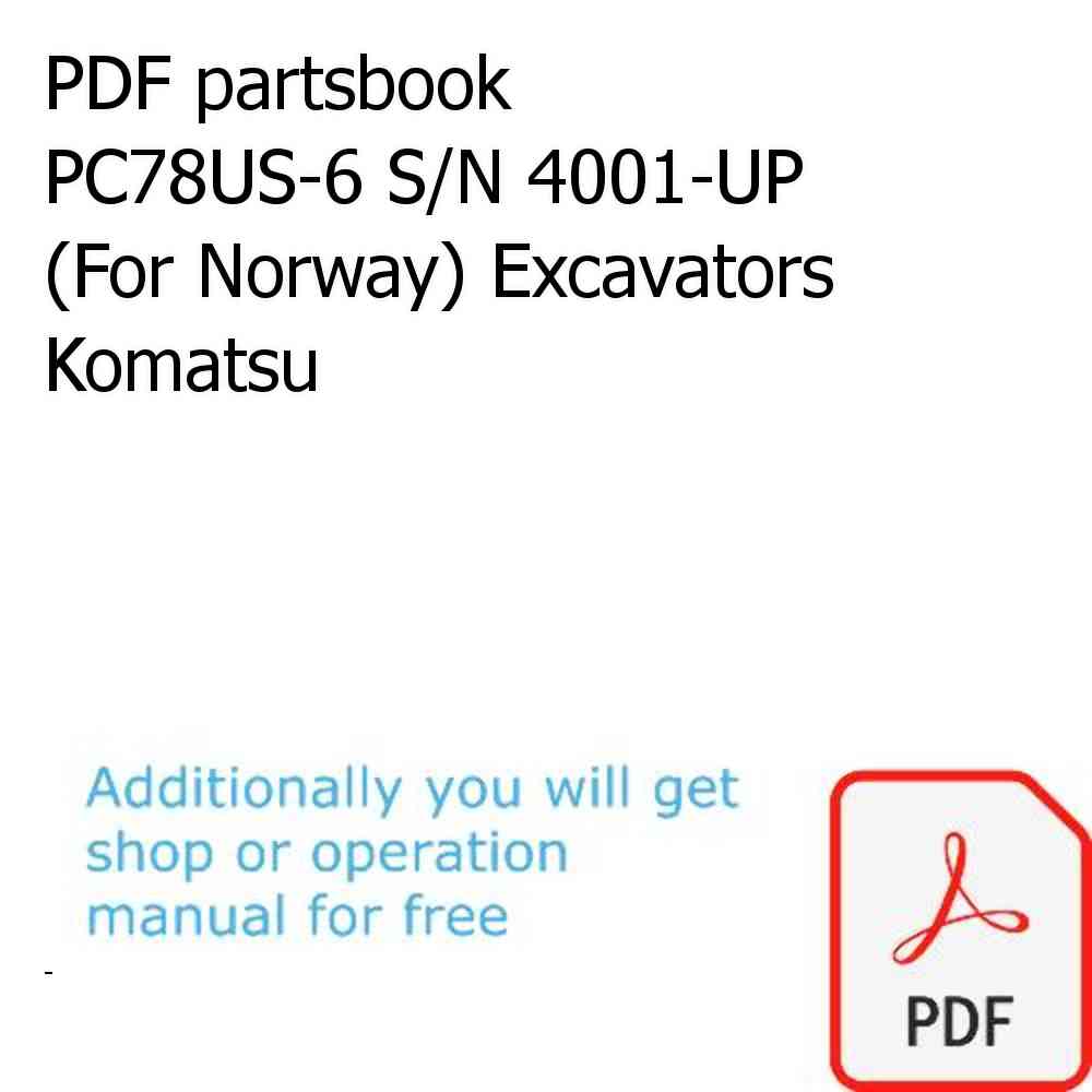 PDF partsbook PC78US-6 S/N 4001-UP (For Norway) Excavators Komatsu